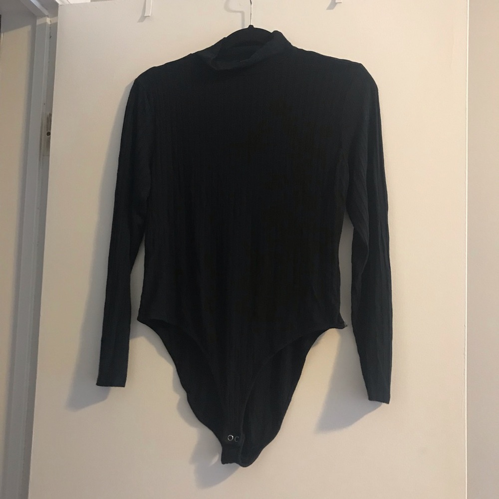 Ribbed turtleneck bodysuit